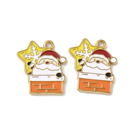 304 Stainless Steel Enamel Pendants STAS-L300-012G-04-1