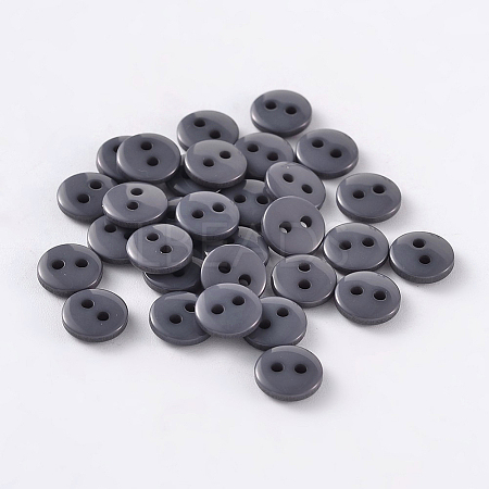 2-Hole Flat Round Resin Sewing Buttons for Costume Design BUTT-E119-36L-01-1