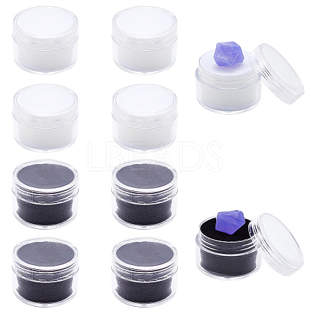 10Pcs 2 Colors Round Jewelry Clear Plastic Loose Diamond Storage Box CON-GF0001-15A-1