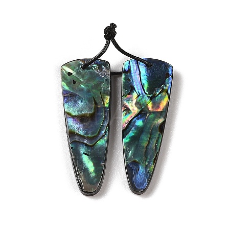 2Pcs Natural Abalone Shell/Paua Shell Pendants SHEL-A005-01E-1