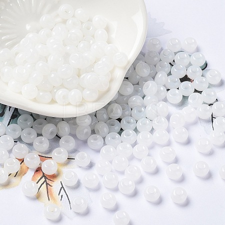 Imitation Jade Glass Seed Beads SEED-Z001-A-A01-1