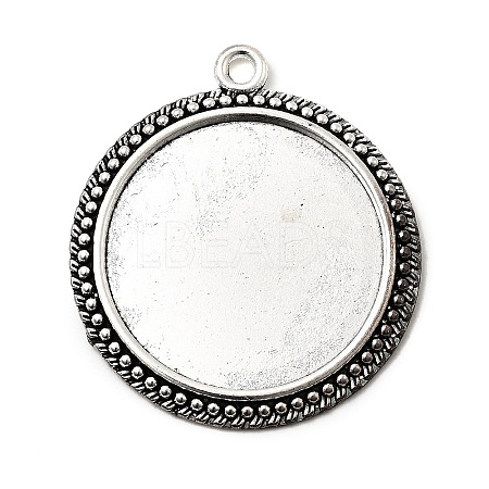 Flat Round Tibetan Style Pendant Cabochon Settings LS-TIBE-C067-01AS-NR-1