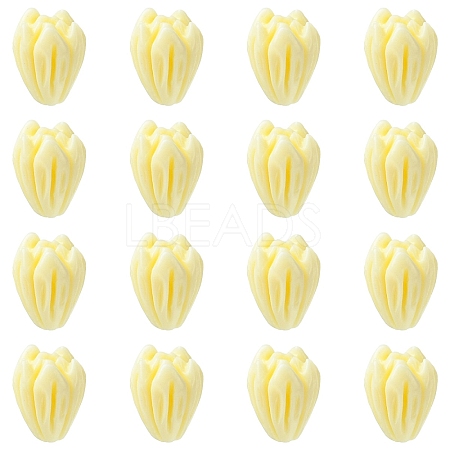 20Pcs Opaque Resin Flower Rose Beads RESI-YW0004-99B-1