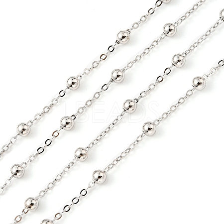 Anti-Tarnish Rhodium Plated 925 Sterling Silver Satellite Chains STER-F052-16P-1