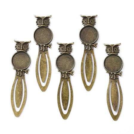 Iron Bookmark Cabochon Settings PALLOY-N0084-20AB-NF-1