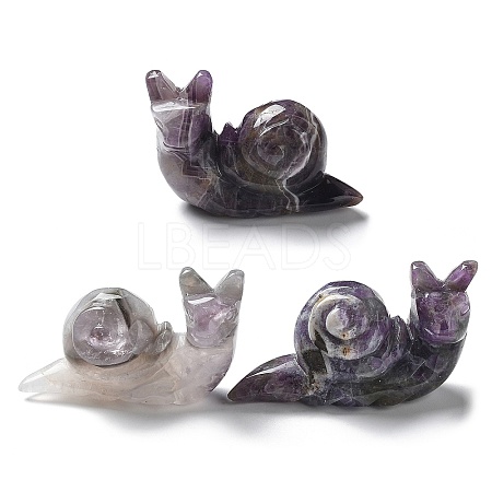 Natural Amethyst Carved Healing Snail Figurines G-K342-02A-1