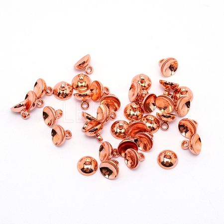 Brass Bead Cap Pendant Bails KK-TAC0006-01RG-1