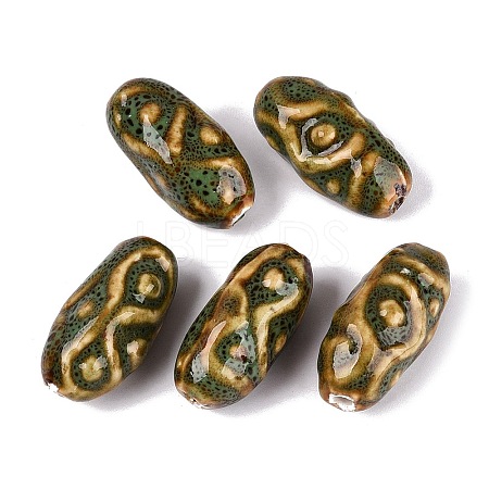 Vintage Handmade Porcelain Beads PORC-Q008-12B-1