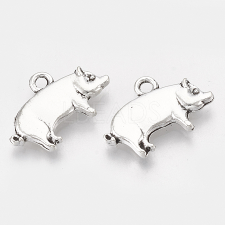Tibetan Style Alloy Pendants TIBEP-T052-12AS-RS-1