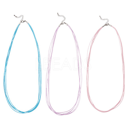 6Pcs 3 Colors 1MM Polyester&Cotton Waxed Cord 5-Strand Necklace Making MAK-TA0001-36A-1