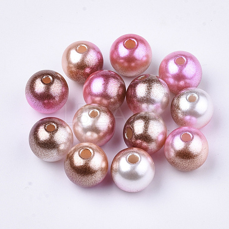 Rainbow ABS Plastic Imitation Pearl Beads OACR-Q174-8mm-10-1