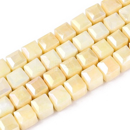 Anti-Tarnish Electroplate Glass Beads Strands GLAA-T025-8mm-10B-1