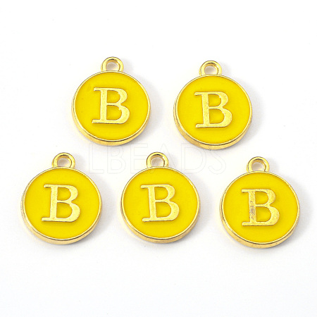 Golden Plated Alloy Enamel Charms ENAM-S118-09B-1