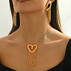 Elegant Zinc Alloy Hollow Heart Tassel Jewelry Set for Women LS-HX7925-2