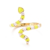 Snake Wrap Enamel Cuff Ring for Women RJEW-C004-25-RS-2