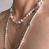 Cross Stainless Steel & Plastic Imitation Pearl Pendant Multi Layered Necklaces for Women FS-WGBBA27-01-1
