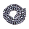 Electroplate Opaque Solid Color Glass Beads Strands EGLA-A044-P6mm-L10-3