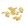 Golden Plated Alloy Letter Pendants PALLOY-J718-01G-R-2
