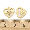 Brass Pave Shell Heart with Bowknot Charms KK-Z044-03G-3