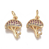 Brass Micro Pave Cubic Zirconia Charms ZIRC-I038-01G-1