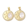 Brass Micro Pave Clear Cubic Zirconia Pendants KK-B083-35B-G-1