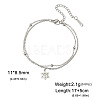 304 Stainless Steel Star of David Chai Charm 2-Strand Chain Bracelets for Women WGF5AD7-03-2