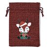 Christmas Theme Jute Cloth Storage Bags ABAG-F010-01A-06-1