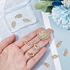 10Pcs Brass Micro Pave Clear Cubic Zirconia Charms ZIRC-BBC0001-25-3