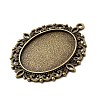 Large Vintage Tibetan Style Alloy Pendant Cabochon Settings TIBEP-M018-70AB-NF-3