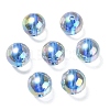 UV Plating Transparent Rainbow Iridescent Acrylic Beads OACR-F004-01C-2