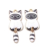 Light Gold Rack Plating Alloy Enamel Pendants ENAM-G210-01LG-03-2
