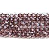 Transparent Electroplate Glass Beads Strands EGLA-A039-T4mm-A05-1
