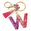 Alloy Resin Butterfly Keychains KEYC-TADJ0002-02G-W-2