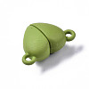 Spray Painted Alloy Magnetic Clasps with Loops PALLOY-T080-19A-03-NR-3