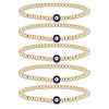 5Pcs Brass Beaded Stretch Bracelets Set BJEW-AN0001-03-1
