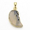 Natural Agate Crystal Electroplate Conch Pendants G-F168-14-3