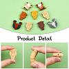 16Pcs 8 Style Food Grade Eco-Friendly Silicone Beads SIL-CA0001-75-5