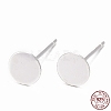 925 Sterling Silver Flat Pad Ear Stud Findings STER-A003-103C-1