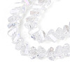 Electroplate Transparent Glass Beads Strands GLAA-N021-4mm-11-3