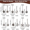 36Pcs 6 Style Alloy Flower Keychain HJEW-BC0001-23-2
