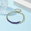 Waxed Cotton Cords Braided Link Bracelets BJEW-JB09963-03-2