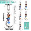 5Pcs 5 Colors Hollow Moon Alloy Pendant Decoraiton HJEW-TA0001-26-2