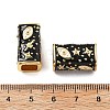Brass Micro Pave Clear Cubic Zirconia Rectangle European Beads KK-Z114-15G-A-4