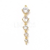 Rack Plating Brass Pave Cubic Zirconia Connector Charms KK-G458-02G-01-1