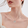 1pc Brass Chain with Alloy Letter Pendants Necklaces NJEW-LP0001-41W-P-4