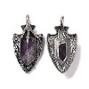 Natural Amethyst Faceted Big Pendants G-L524-03AS-07-2