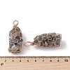 Rack Plating Copper Wire Wrapped Natural Labradorite Chip Big Pendants G-C130-01RG-10-3