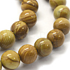 Natural Wood Lace Stone Round Bead Strands G-J276-06-12mm-3