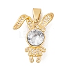 Brass Micro Pave Cubic Zirconia Pendants KK-E108-33G-1