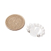 Round Shell Pearl & Brass Beads Stretch Rings RJEW-JR00689-02-3
